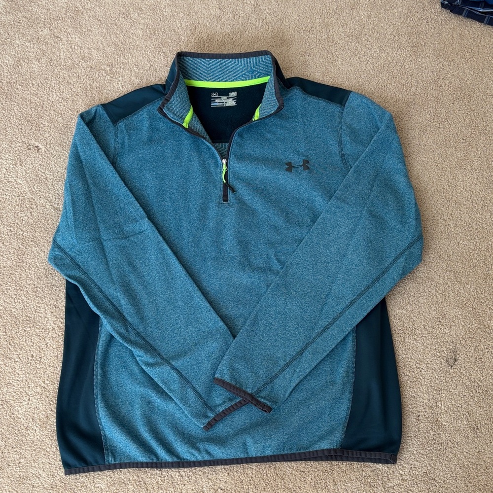 Under Armour Men’s Teal and Navy Quarter-Zip Shirt Jacket